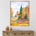 East Urban Home Autumnal Forest by the Lake Side V - Painting on Canvas Canvas, Cotton in Orange | 20 H x 12 W x 1 D in | Wayfair