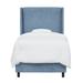 Three Posts™ Teen Emilio Low Profile Standard Bed Upholstered/Velvet in Blue/Brown | 55 H x 44 W x 80 D in | Wayfair