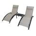 Ebern Designs Travon 69.3" Long Reclining Chaise Lounge w/ Cushions & Table Metal in Gray | 32 H x 25.2 W x 69.3 D in | Outdoor Furniture | Wayfair