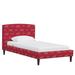 Loon Peak® Lister Low Profile Platform Bed Upholstered/Velvet in Red/Gray/Black | Twin | Wayfair E3698A7873334CC58AFF4E70A07F109B