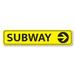 Lizton Sign Shop, Inc Subway Custom Aluminum Sign Metal in Black/Gray/Yellow | 6 H x 24 W x 0.063 D in | Wayfair 1730-A624