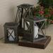 Inspired Visions Lawrence Metal Floor Lantern Metal in Gray | 17.6 H x 9 W x 9 D in | Wayfair 5798801-0129000