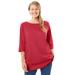 Plus Size Women's Perfect Elbow-Sleeve Boatneck Tee by Woman Within in Classic Red (Size M) Shirt