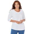 Plus Size Women's Active Slub Scoopneck Tee by Catherines in White (Size 2X)