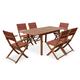 Ensemble de jardin en bois 6 places terracotta