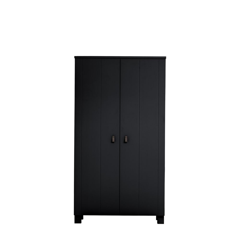 Armoire 2 portes en bois noir