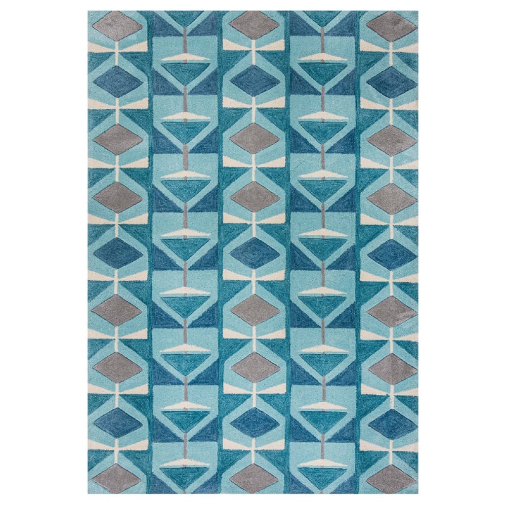 Tapis de salon en polyester bleu 120x170 cm