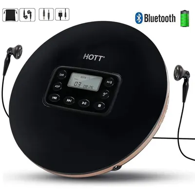 Baladeur personnel Bluetooth portable avec LED lecteur CD avec protection électronique fonction