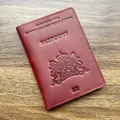 Couverture de passeport en cuir véritable pour hommes porte-passeport de voyage affaires Pays-Bas