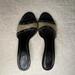 Coach Shoes | Coach Heels Slides Size 9 Used Rattan Cute Summer | Color: Black/Cream | Size: 9