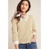 Anthropologie Tops | Anthropologie Hannah Striped Scoop Neck Light Top | Color: Cream/Green | Size: Xs