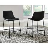 Centiar Black Upholstered Barstool - Set of 2