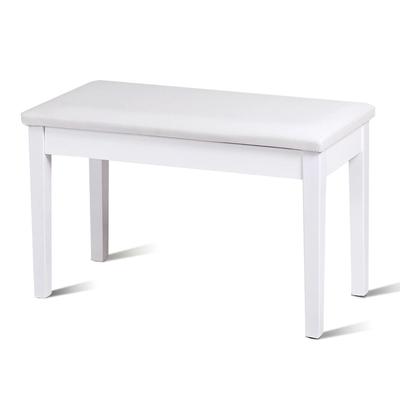 Costway Solid Wood PU Leather Piano Bench Padded Double Duet Keyboard