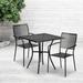 28'' Square Indoor-Outdoor Steel Patio Table Set with 2 Square Back Chairs