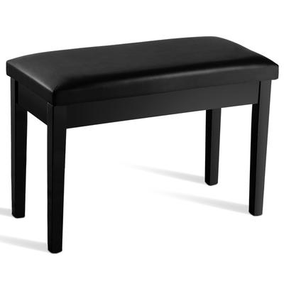 Costway PU Leather Piano Bench Padded Double Duet Keyboard Seat