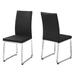 Set of 2 Black and Silver Contemporary Upholstered Dining Chairs 38"