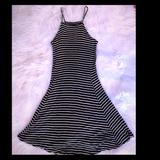 Brandy Melville Dresses | Brandy Melville Striped Spaghetti Strap Dress | Color: Black/White | Size: One Size