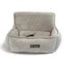 Quilted Light Gray Micro-Plush Dog Car Seat Bed, 15" L X 13" W X 7" H, Small