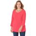 Plus Size Women's Active Slub Scoopneck Tee by Catherines in Pink Sunset (Size 3XWP)