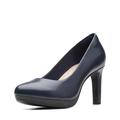 Clarks Women's Ambyr Joy Pump, Navy Leather, 10 UK