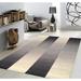 Gray/White 141 x 105 x 0.25 in Area Rug - Pasargad Rodeo Striped Handmade Tufted Beige/Gray Area Rug Silk/Wool | 141 H x 105 W x 0.25 D in | Wayfair