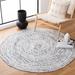 Black/White 72 x 0.39 in Indoor Area Rug - Gracie Oaks Round Andriana Handmade Ivory/Black Area Rug Polyester | 72 W x 0.39 D in | Wayfair