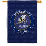 Breeze Decor Seabees Proud Aunt Sailor House 2-Sided Polyester 40 x 28 in. House Flag in Blue | 40 H x 28 W in | Wayfair