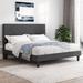Zipcode Design™ Bacote Platform Bed Performance Fabric/Upholstered/Metal in Black/Gray | 39.4 H x 62.6 W x 81.9 D in | Wayfair