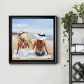 Highland Dunes Ladies w/ Lemonade - Picture Frame Painting on Canvas Canvas, Solid Wood in Black/Blue/Gray | 34.5 H x 34.5 W x 1.5 D in | Wayfair