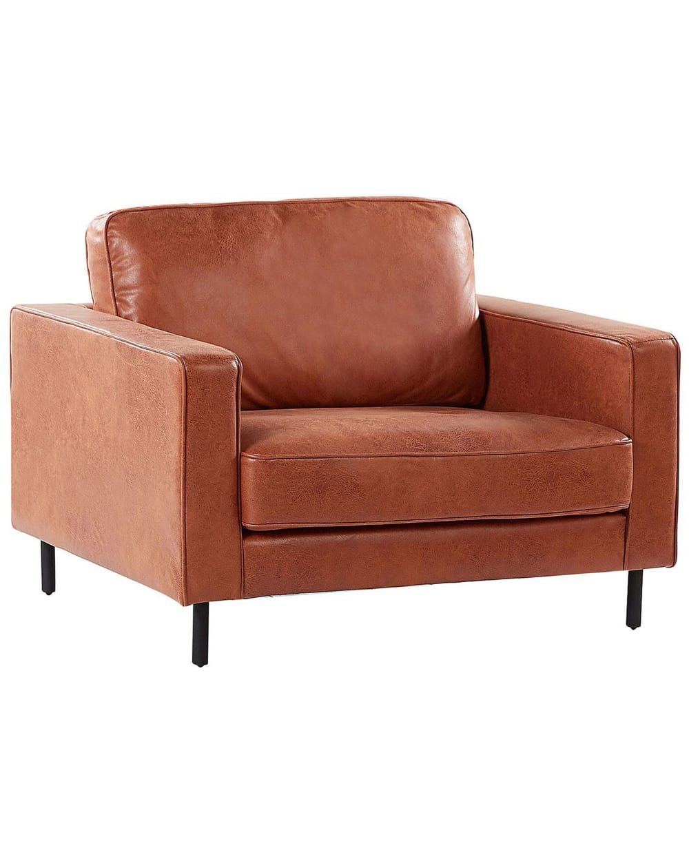 Fauteuil en cuir pu marron H87