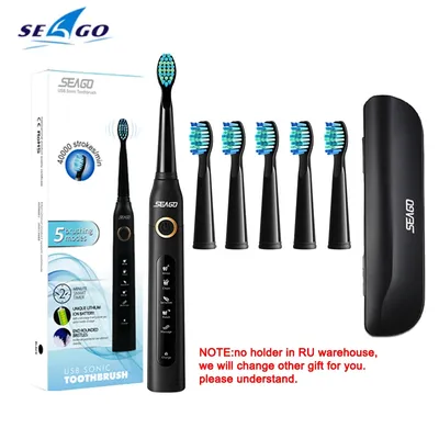 Seago – brosse à dents électrique sonique SG507B pour adulte brosse à dents électronique
