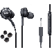 OEM InEar Earbuds Stereo Headphones for alcatel Fierce 4 Plus Cable - Designed by AKG - with Microphone and Volume Buttons (Black)