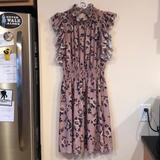 Kate Spade Dresses | Kate Spade Pink High Collar Ruffle Sleeve Dress | Color: Blue/Pink | Size: 4