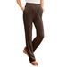 Plus Size Women's Straight-Leg Soft Knit Pant by Roaman's in Chocolate (Size 4X) Pull On Elastic Waist