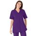 Plus Size Women's 7-Day Short-Sleeve Baseball Tunic by Woman Within in Radiant Purple (Size 12)