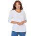 Plus Size Women's Active Slub Scoopneck Tee by Catherines in White (Size 1XWP)