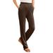 Plus Size Women's Straight-Leg Soft Knit Pant by Roaman's in Chocolate (Size M) Pull On Elastic Waist