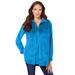 Plus Size Women's Corduroy Big Shirt by Roaman's in Iris Blue (Size 24 W) Button Down