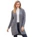 Plus Size Women's Cable Duster Sweater by Jessica London in Medium Heather Grey (Size 14/16) Long Cardigan