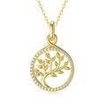 SISGEM 9 ct Gold Tree of Life Necklace, Solid Yellow Gold Family Tree Chain Necklace with Infinity Pendant, for Women Girls Ladies Mum Sisters, 46cm