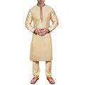 Sonisha SK105 Men's Kurta Pajama Set Indian Traditional Party Wear Outfit (40) Cream