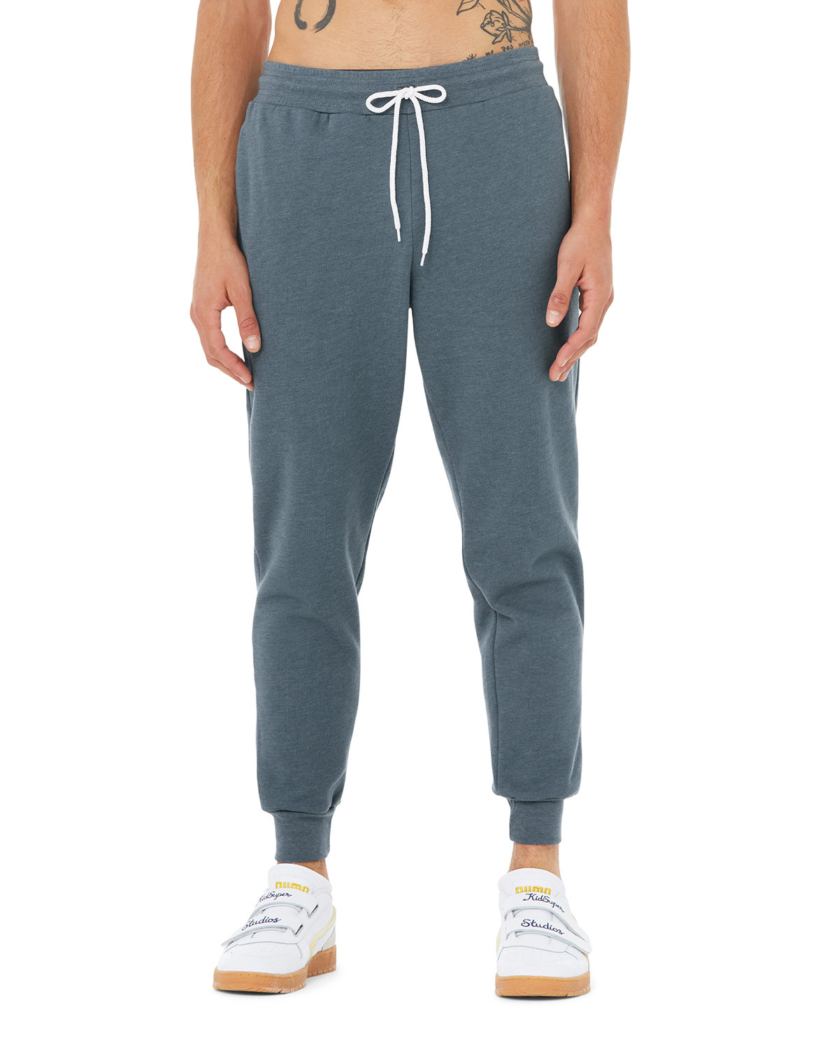 Bella + Canvas 3727 Jogger Sweatpant in Heather Slate size 2XL | Fleece B3727, BC3727