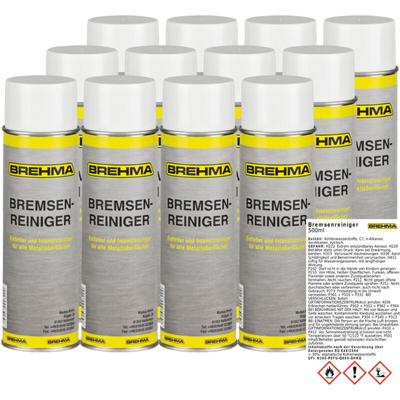 12x Brehma Bremsenreiniger 500ml Teilereiniger Entfetter Sprühdose