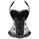 Corset en Satin à Imprimé Floral pour Femme Bustier Élégant à Lacets Cintré de Taille Modelant le