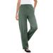 Plus Size Women's 7-Day Knit Ribbed Straight Leg Pant by Woman Within in Pine (Size M)