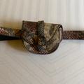 Zara Accessories | Cute Snakeskin Printed Attached Purse Belt! | Color: Brown/Cream | Size: Small