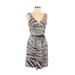 BCBGMAXAZRIA Casual Dress V Neck Sleeveless: Gray Dresses - Women's Size 6