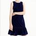 J. Crew Dresses | Jcrew Velvet Ruffle Hem Navy Midi Dress | Color: Blue | Size: 12