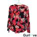 J. Crew Tops | J.Crew Size M Floral Long Sleeve Henley Blouse | Color: Red | Size: M