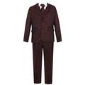 Cocktail Italian Design All in One Boys Suits 5 Piece Formal Wedding Complete Set Colour: Maroon 845 Size: 12 Years